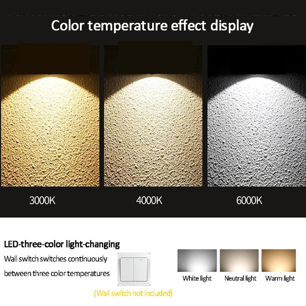 Downlight LED empotrable de Estilo Europeo, luminaria de Techo Regulable con Foco de adaptación Tipo Ojo de Buey de 3 CCT, Fuente de luz Ajustable, embellecedor Deflector de r,3W
