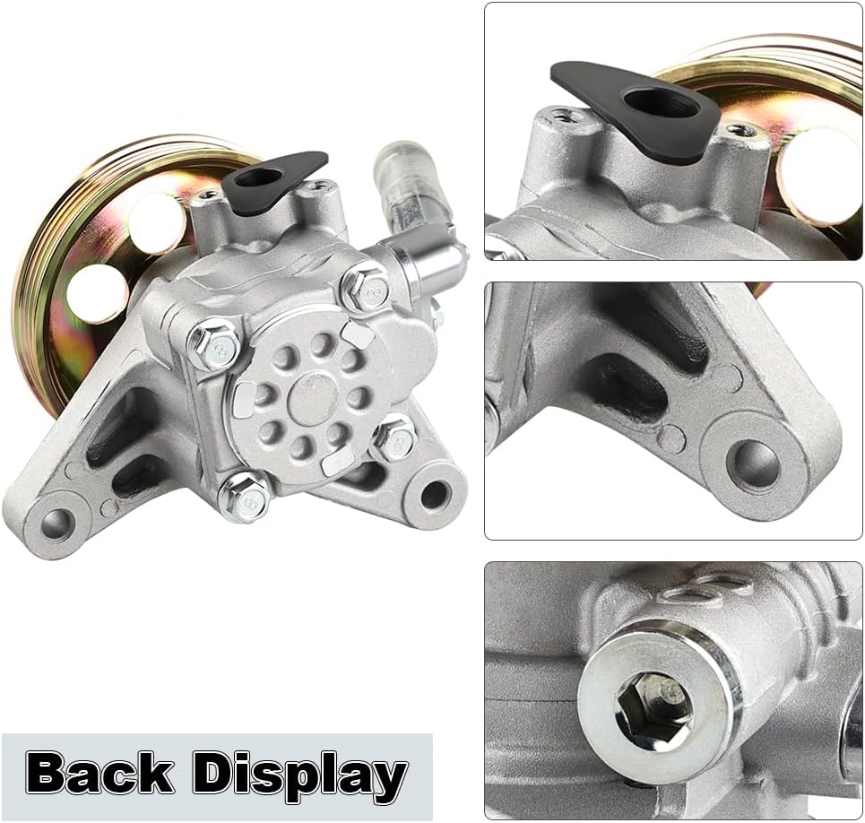 Power Steering Pump with Pulley Compatible with Honda Accord V6 3.0L 1998 1999 2000 2001 2002, Honda Odyssey V6 3.5L 1999 2000 2001 2002 2003 2004, Replacement for 21-5993 56110P8CA01