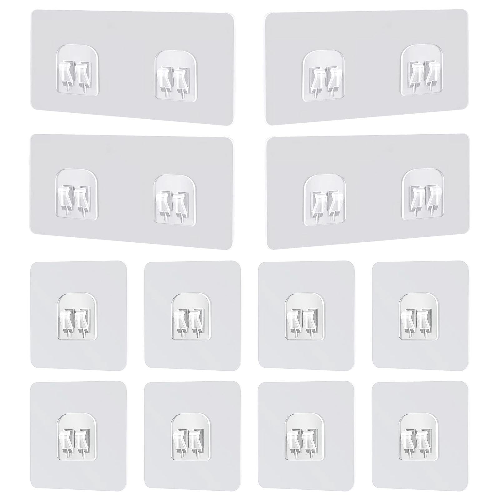12 Pcs Shower Caddy Adhesive Replacement Hooks, No Drilling Required