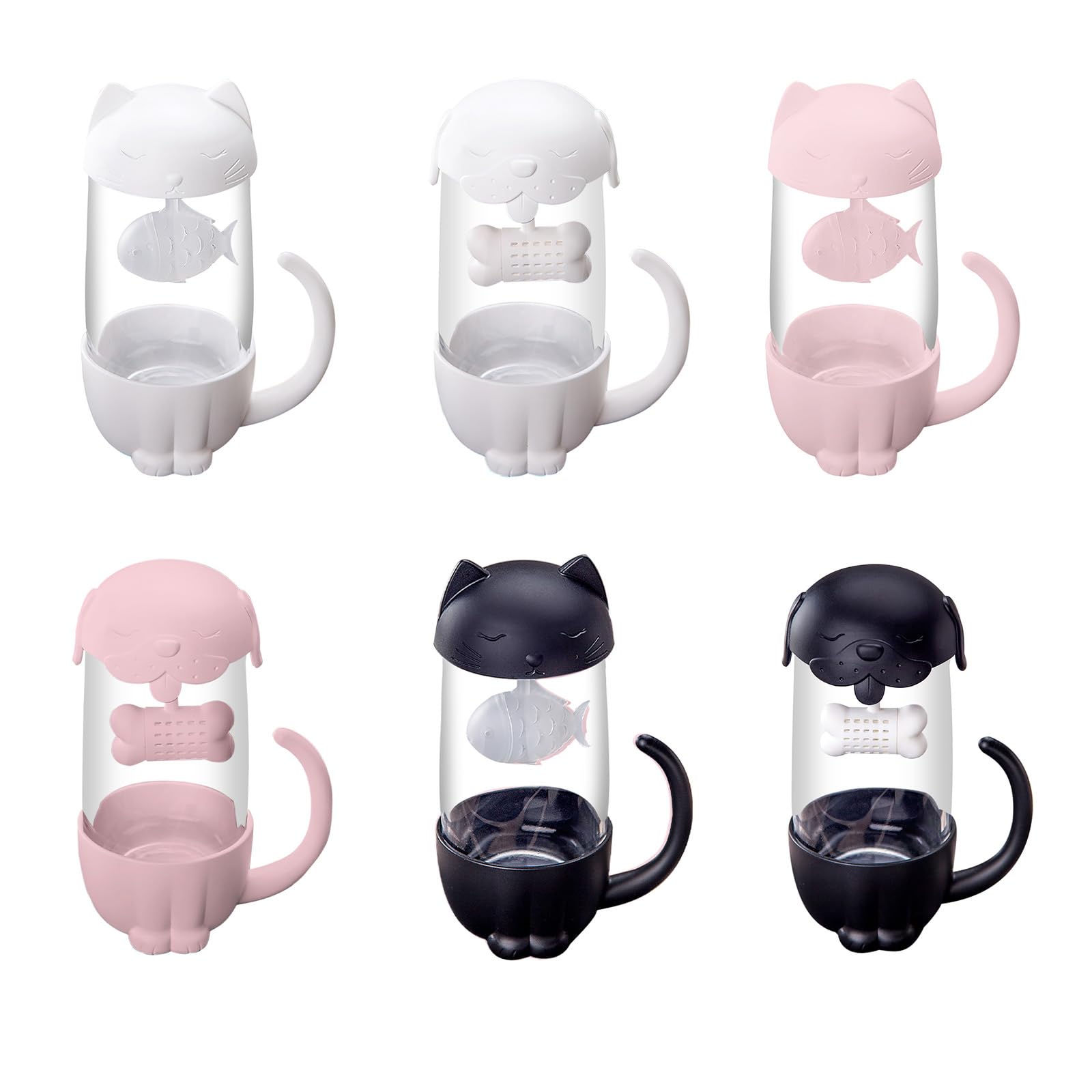 Tasse Chat Avec Infuseur à Thé Poisson - Cadeau Original Pour Amoureux Des Chats, Verre Et Céramique