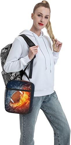 Miniatura 7 de Lonchera de fútbol con temática deportiva para niños, adolescentes, adultos, niños, hombres, aisladas, a prueba de fugas, impermeables,