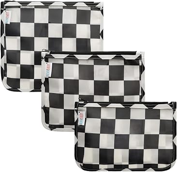 ALVA 3pcs Mess-Proof Travel Pouches,TSA Approved Toiletry Bag,Makeup Bag