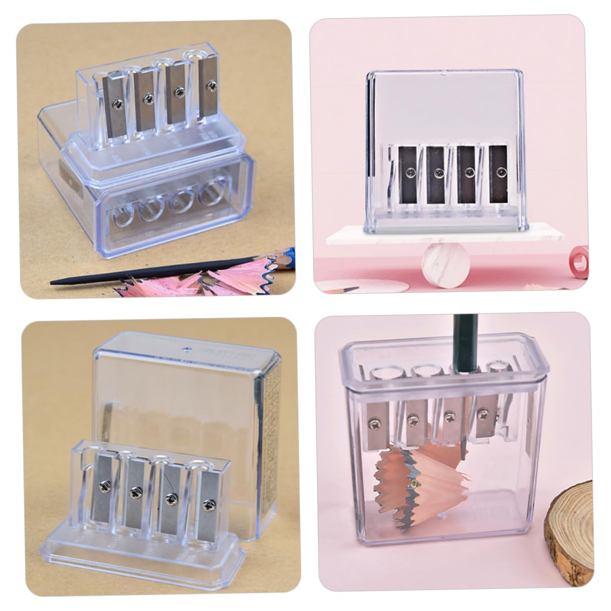 Uonlytech 5 Pezzi Temperamatite Manuale Portatile per Scuola e Ufficio Design Compatto e Resistente Facile Usare per Punta