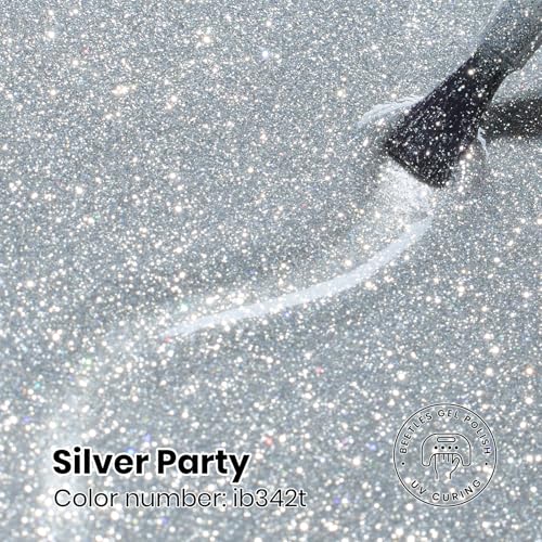 Image of Beetles Silver Gel Nail Polish - Silver Party, 15ml Glitter Gel Polish, Soak Off UV LED Needed Nail Art Manicure Salon DIY Design at Home Summer Gifts for Woman