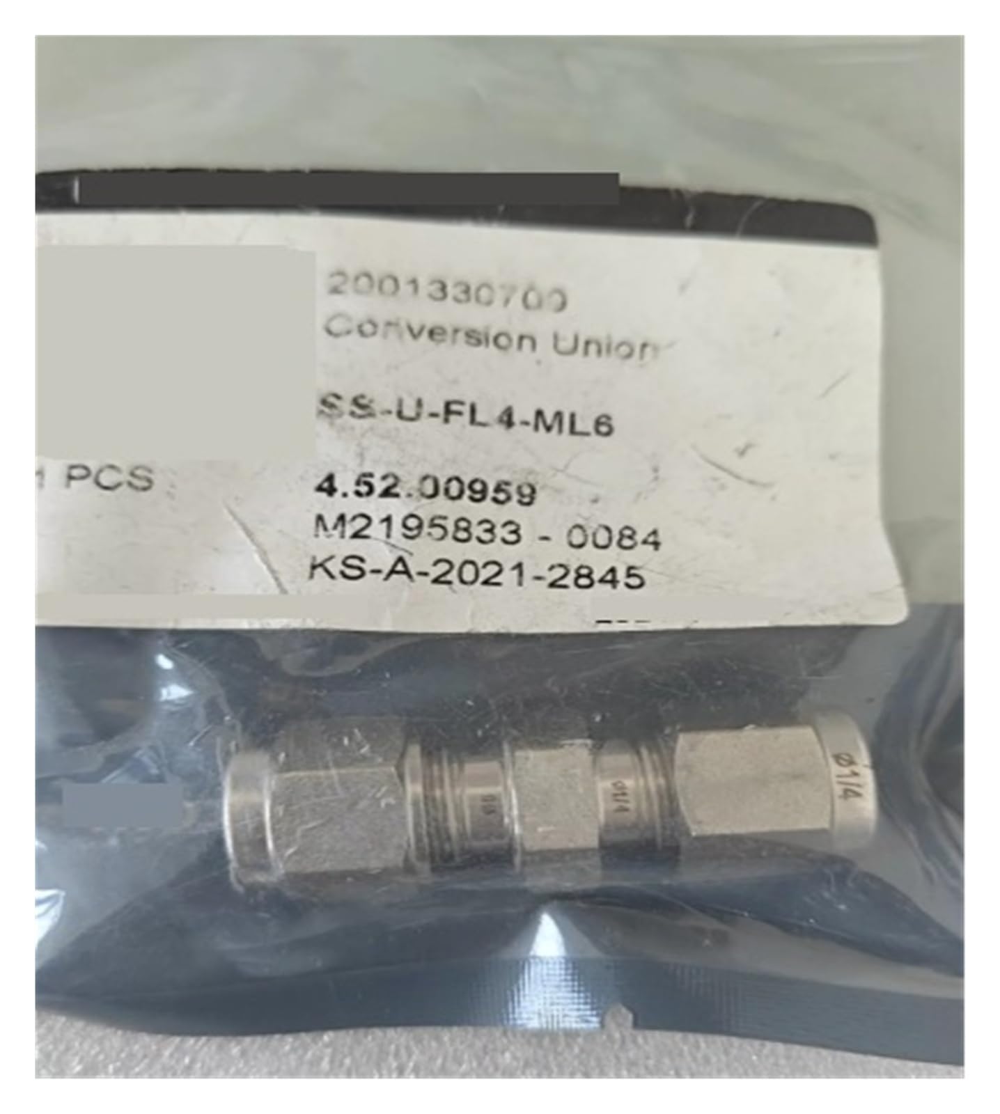 Isiryk One Color Stainless Steel Double Ferrule Straight Union Ss-U-Fl4-Ml6 Original