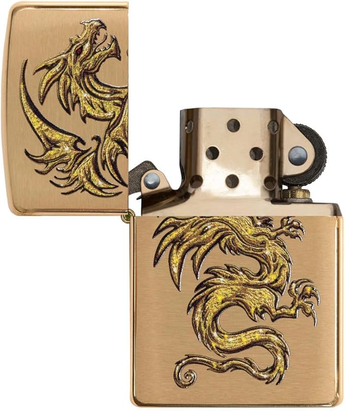Encendedor Zippo Dragon Design Brushed Brass miniatura 4