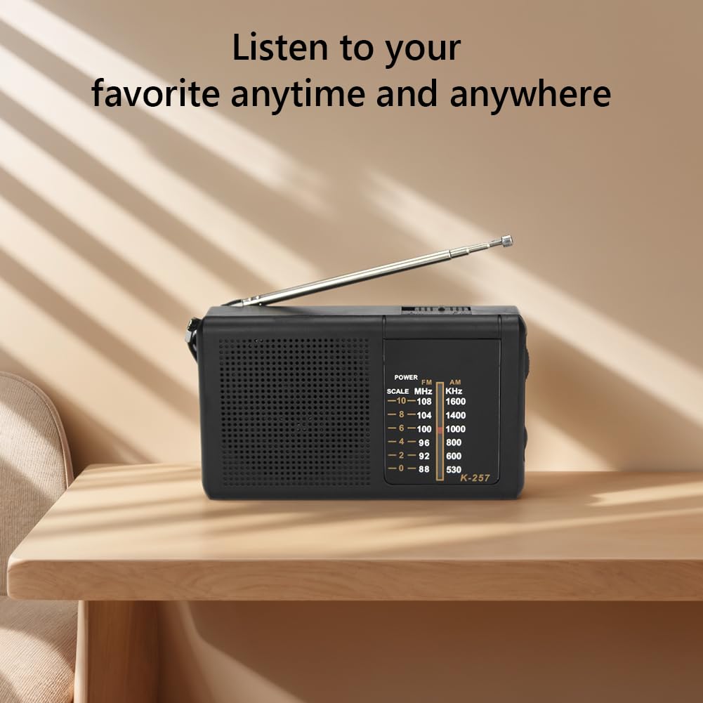 Set de 5 radios portátiles Am/FM con Altavoz, Antena telescópica, radios de transistores compactas Fora Uso doméstico, Interiores, emergencias, Camping y Senderismo, Radio de Bolsillo de
