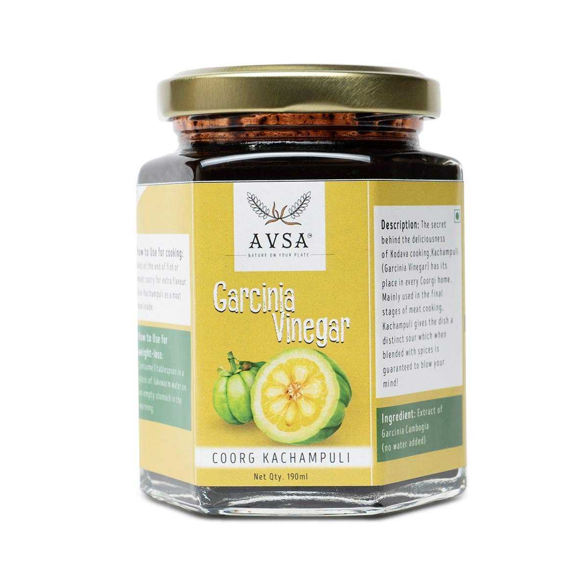 Avsa Garcinia Ocet (Coorg Kachampuli) - 190 ml Ocet Kachampuli