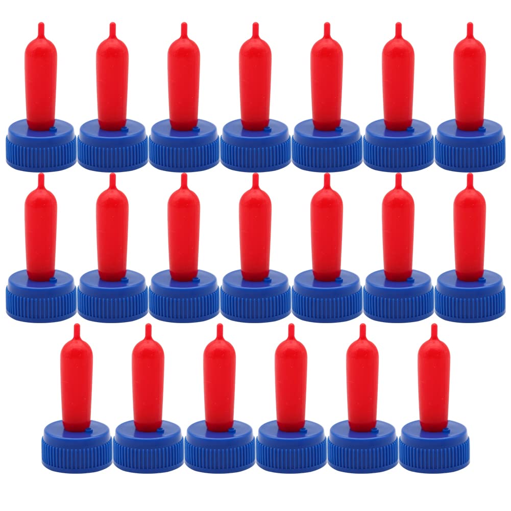 APlayfulBee25Pcs Cow Calf Milk Drink Silicone Goat Milk Bottle Topper Feeder for Sheep Goat Pup Dog Farm Supplies (Blue)
