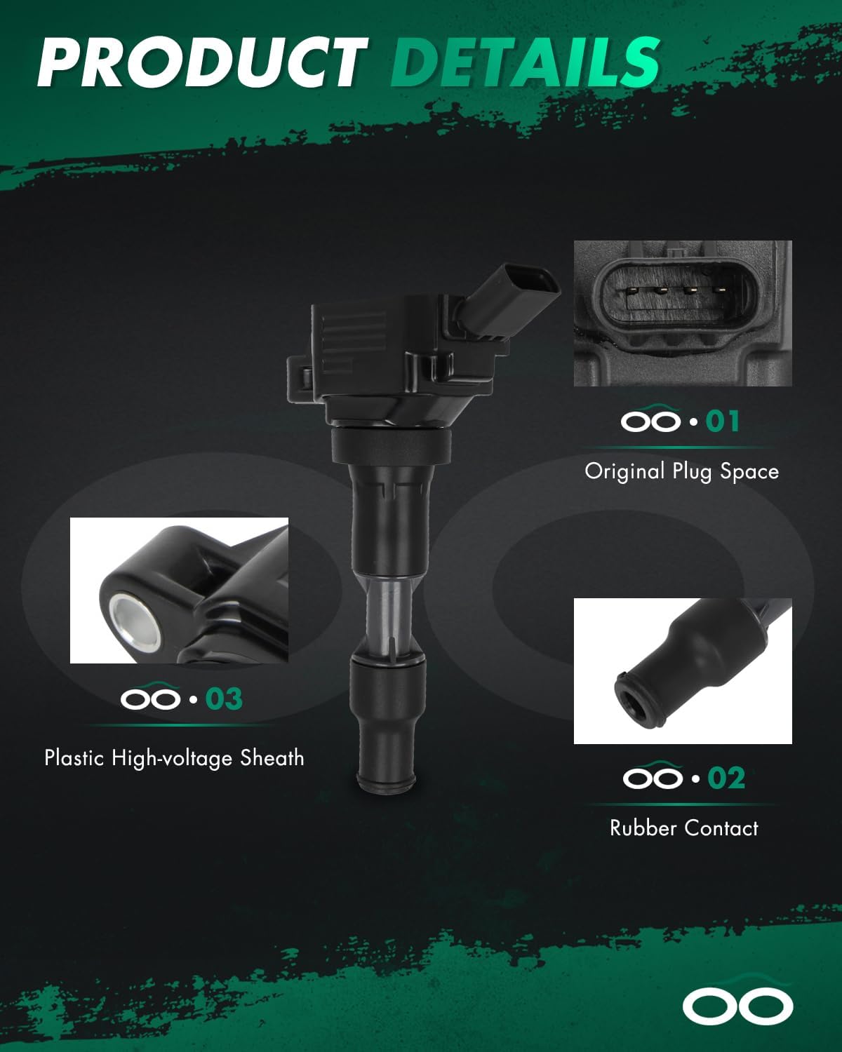 SCITOO Ignition Coil suitable with, for kia for Genesis Stinger Sedona G80 3.8L V6,Pack of 6,UF844