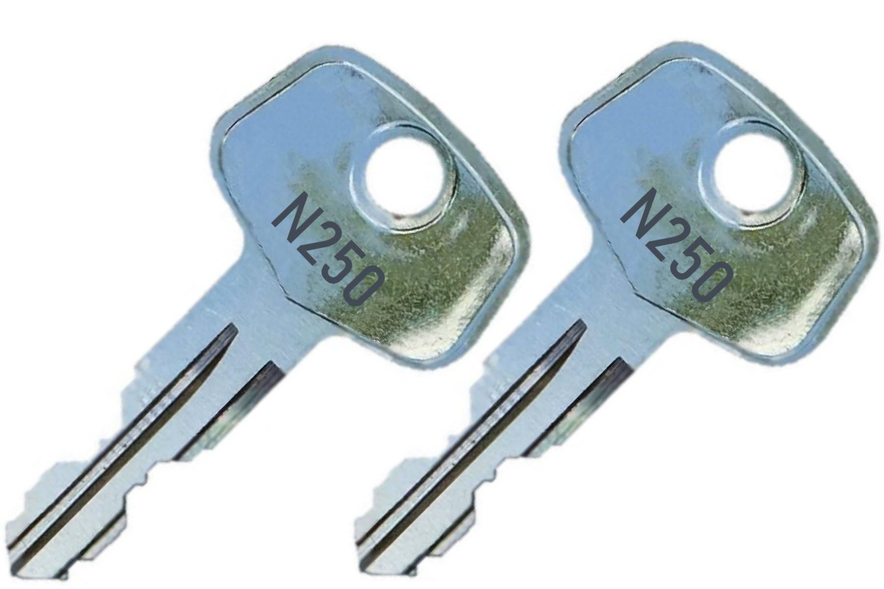 2 Thule N250 Replacement Keys - Roof Racks, Rails, Cargo Box, Carriers, Crossbars, Haulers, Bags (Codes N001-N250 or N001R-N250R) Better Than OEM!