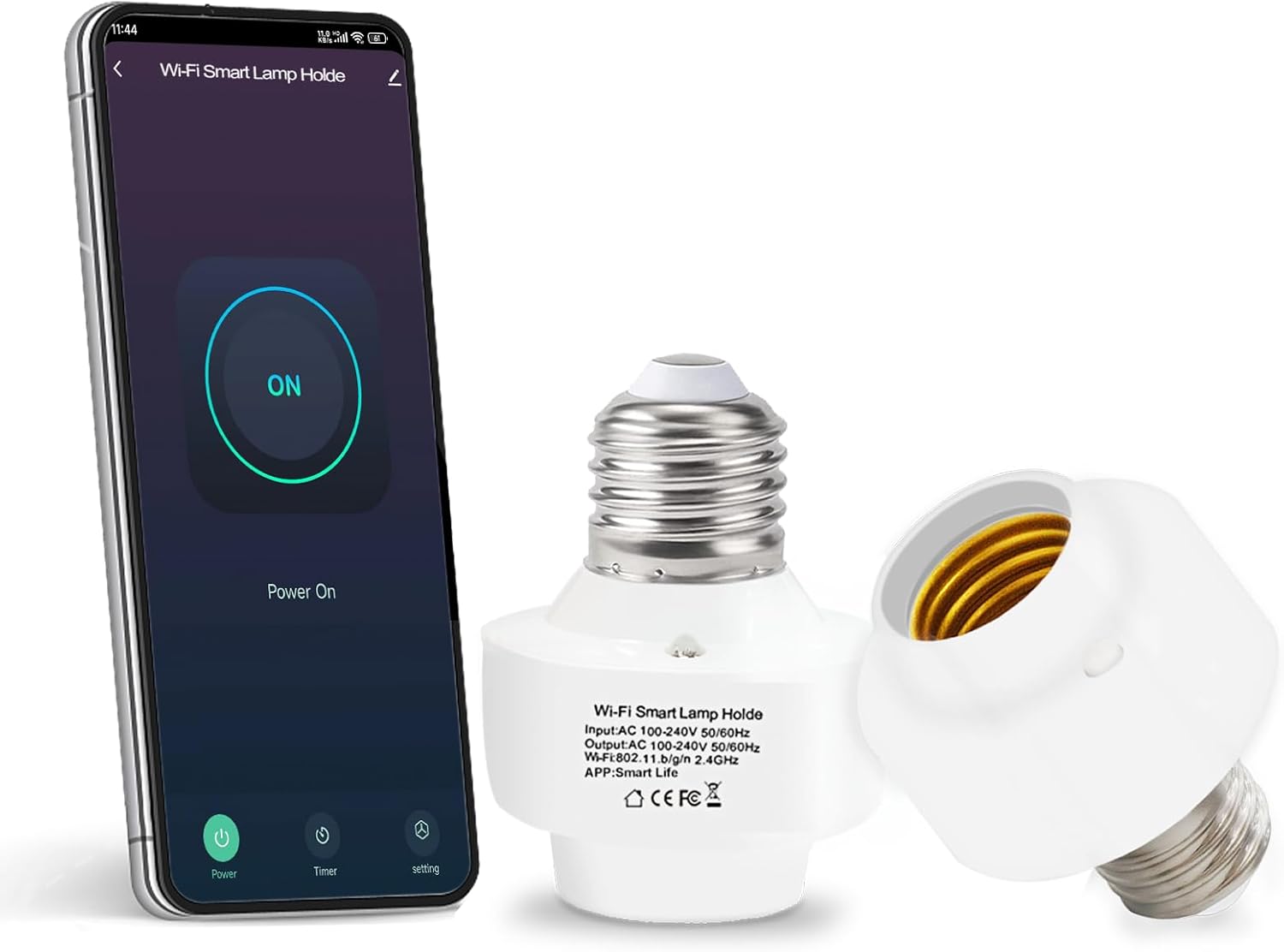 QIACHIP Smart WiFi Light Bulb Socket...