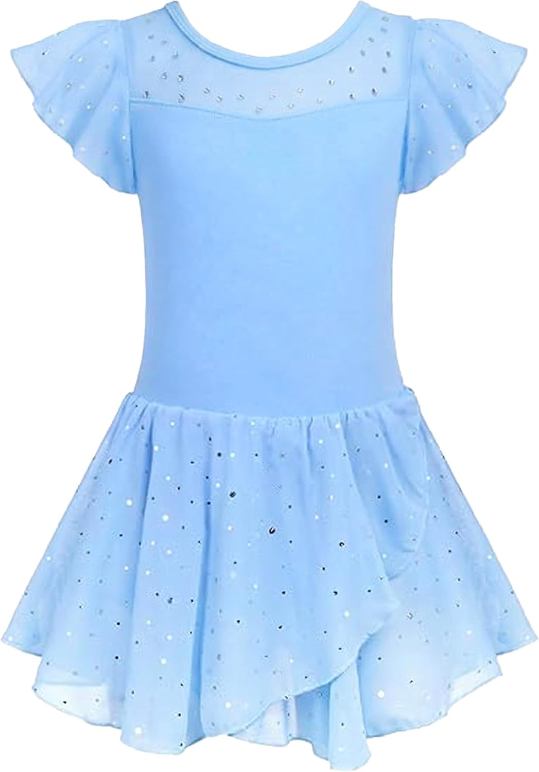 Zaclotre Girls Ballet Leotards Ruffle Sleeve Sparkle Dance Leotard Toddler Ballerina Dress Outfits