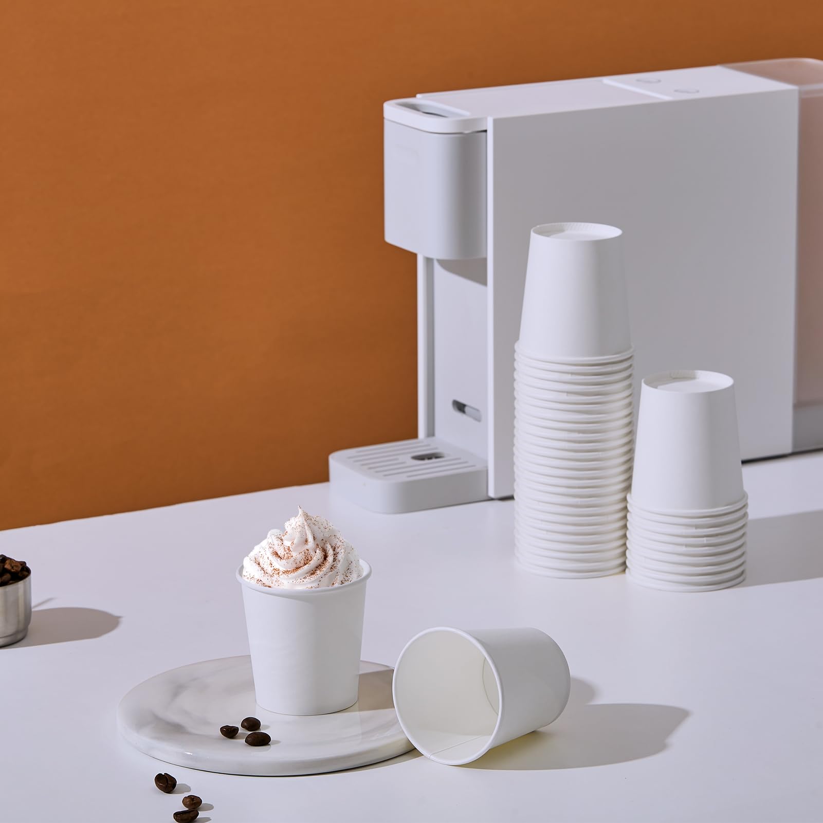 300 White Coffee Cups - Disposable Paper Cups -6 300 White Coffee Cups - Disposable Paper Cups -6
