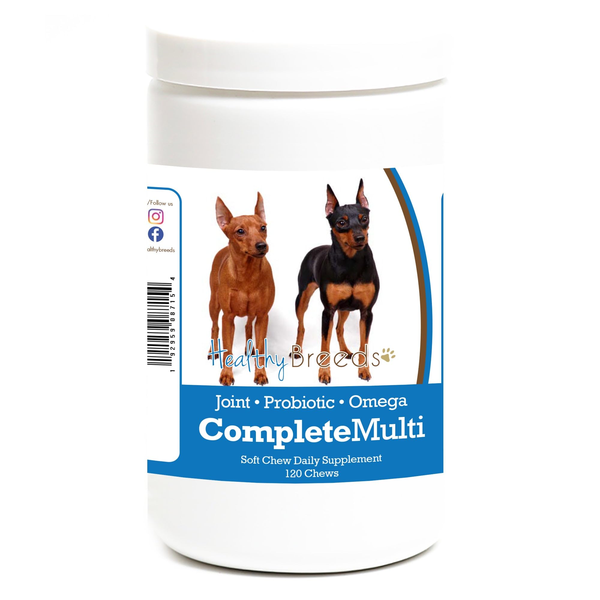 Healthy Breeds Miniature Pinscher All In One Multivitamin Soft Chew 120 Count