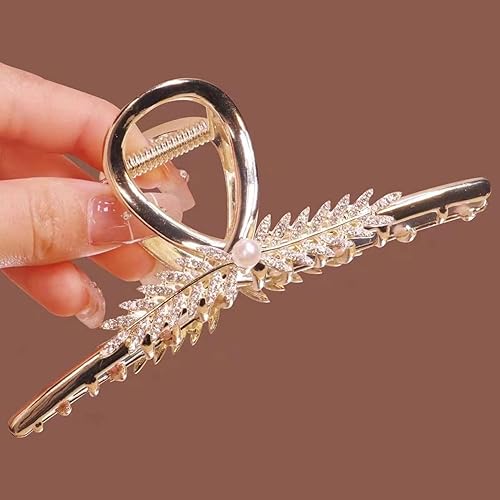 Miniatura 2 de Pinzas para el cabello de tulipán con diamantes de imitación de perlas, accesorios de metal de flor negra para mujeres y niñas, elegantes pinzas de