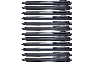 Pentel EnerGel-X 1.0mm Retractable Liquid Gel Pens - Black Ink Value Box (BL110-A)