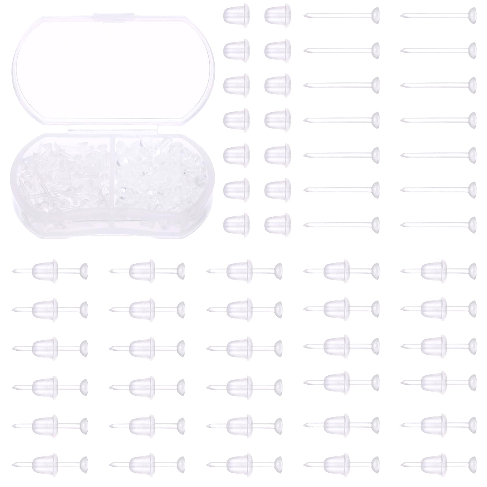 Chiusure Trasparenti Per Orecchini, 200 Pezzi, Tappi Per Orecchini In Plastica Accessori Per Orecchini A Tubo Accessori Per Gioielli Ipoallergenici~p113252570