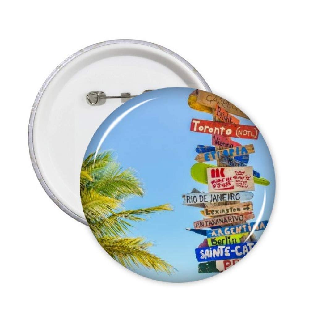 Guidepost White Clouds Sky Pins Badge Button Emblem Accessory Decoration 5pcs