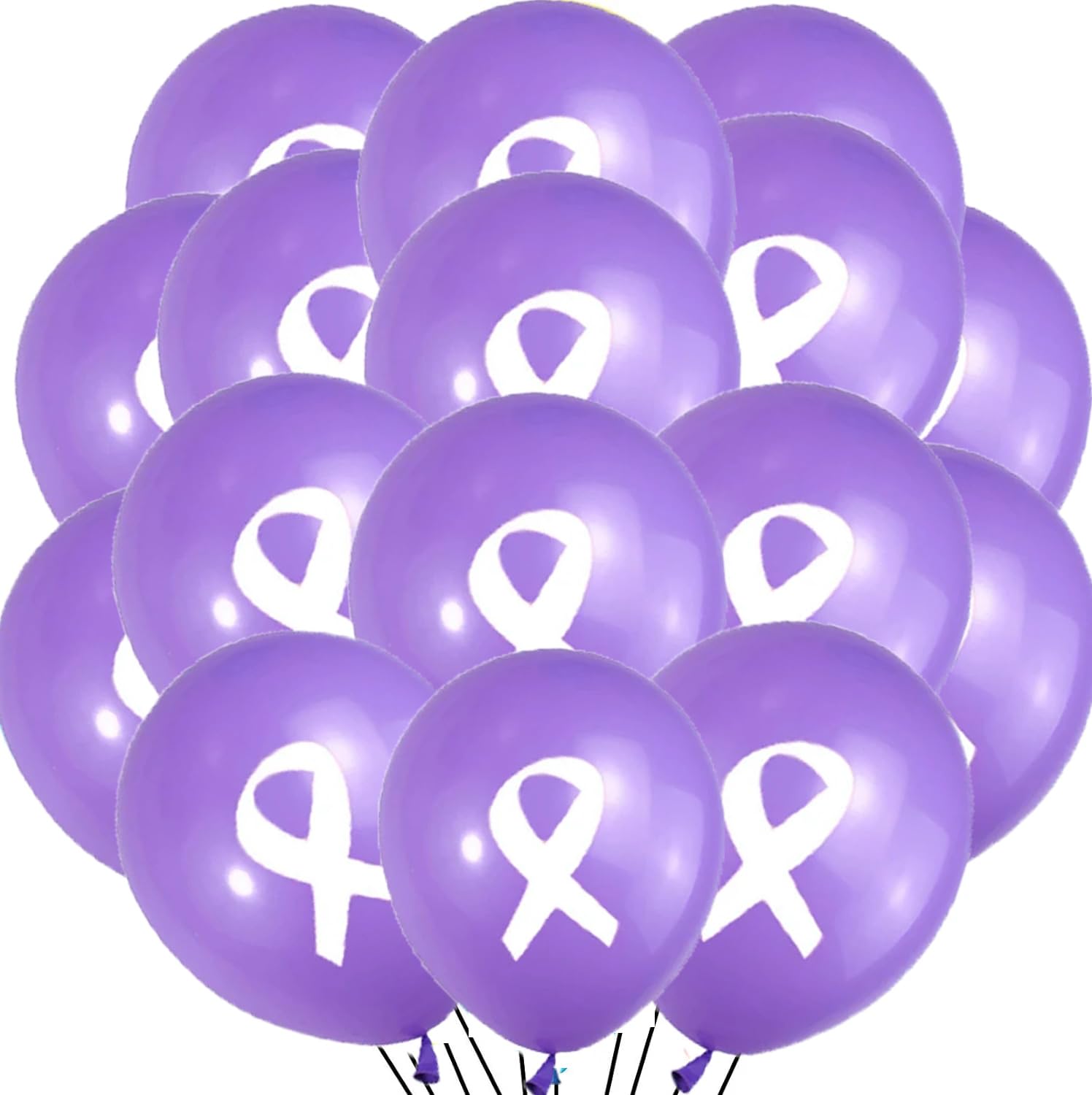 Generic36 Pcs Purple Ribbon Party Decorations Balloons, alzheimers disease Awareness Ribbon Balloons for Non-Profit Fundraisers, Charity Events, and Community Events.