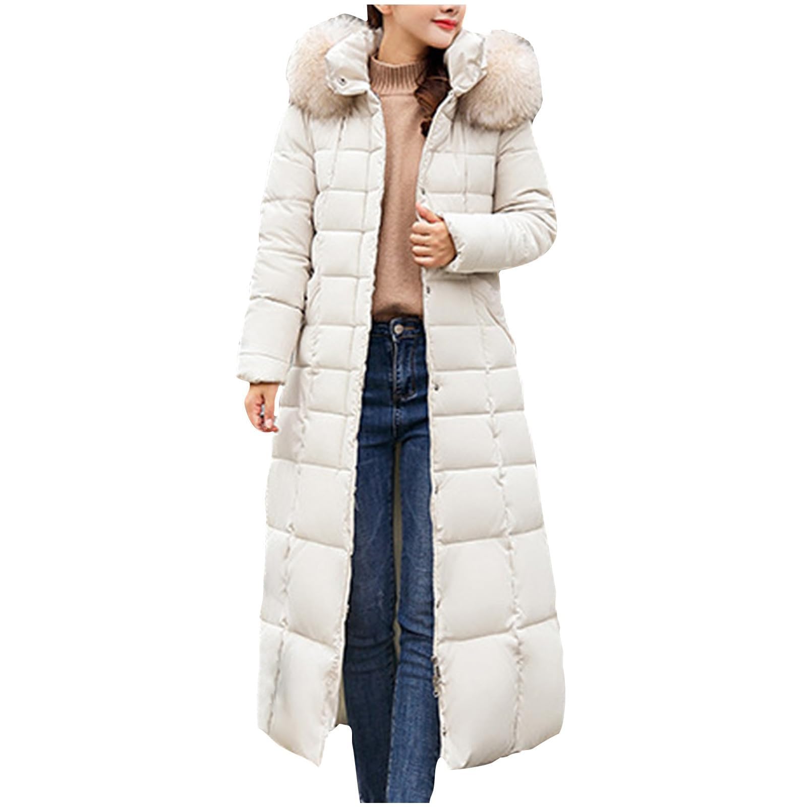 Generisch Giacca invernale da donna di grandi dimensioni, piumino lungo, trapuntato, giacca invernale, parka da donna, invernale, caldo, piumino leggero, per attività all'aria aperta, calda e casual