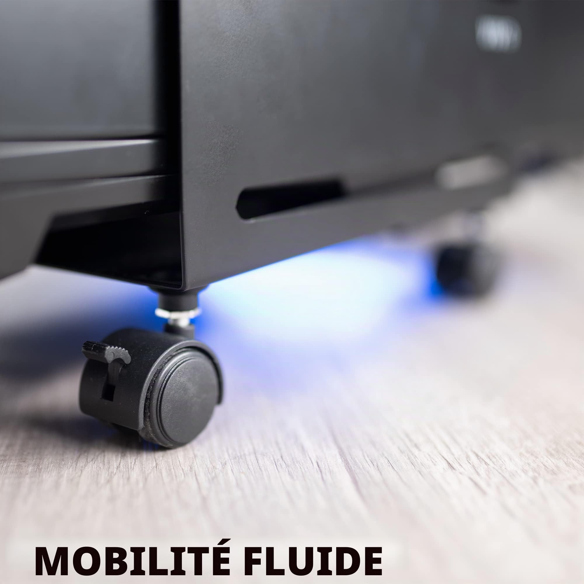 Vivo CART-PC01L Grande Tour d'ordinateur de Bureau ATX, Support Roulant en Acier CPU, Support de Chariot Mobile réglable de 20 à 35,6 cm de Large avec roulettes verrouillables, Support pour PC de Jeu