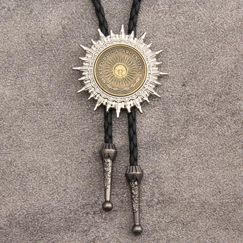 Image of GelConnie Native American Bolo Tie Rodeo Cowboy Leather Necktie Western Necklace Costume Accessories for Men,Women