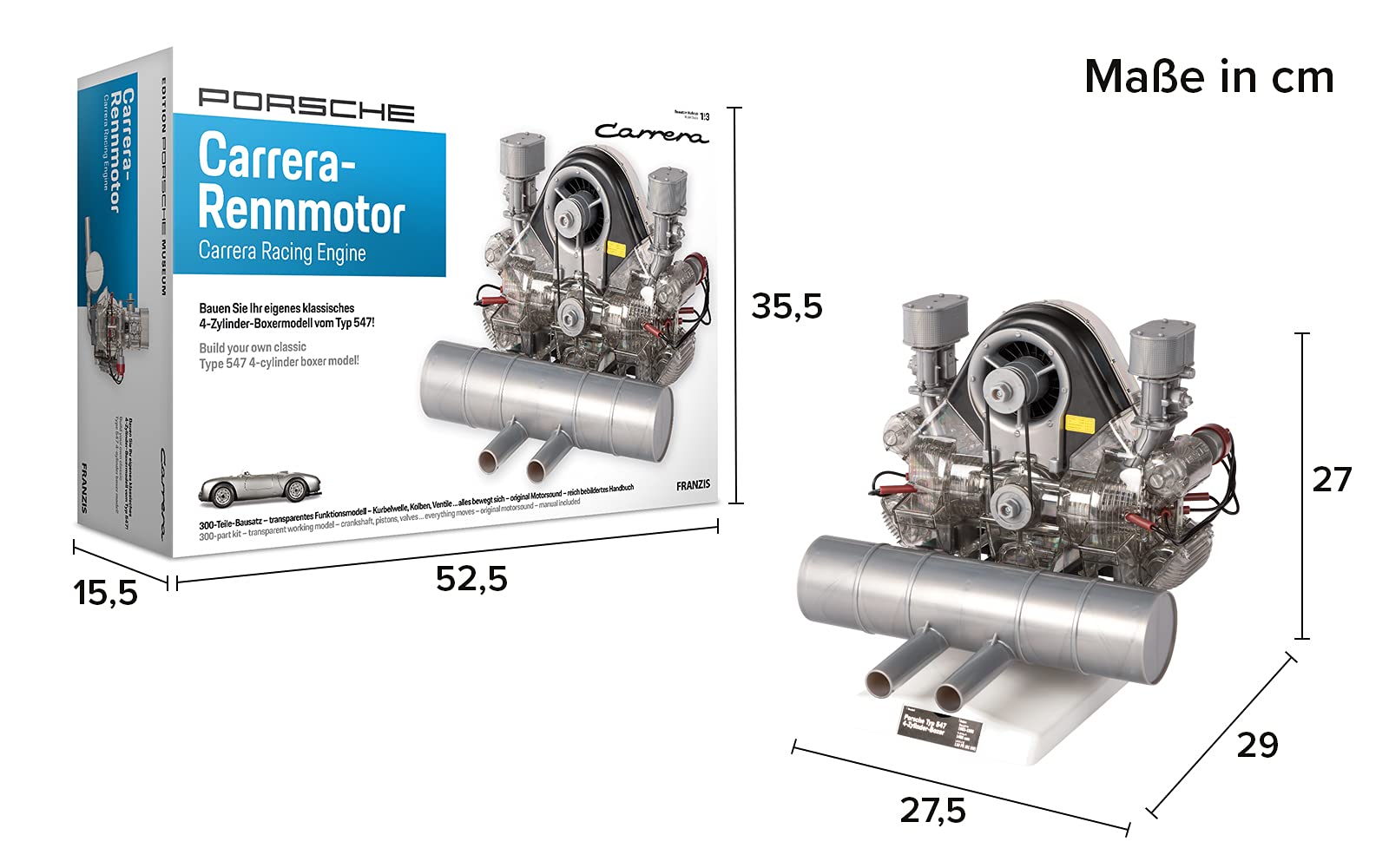 Franzis Porsche Carrera Racing Engine Model Kit with Collector's Book