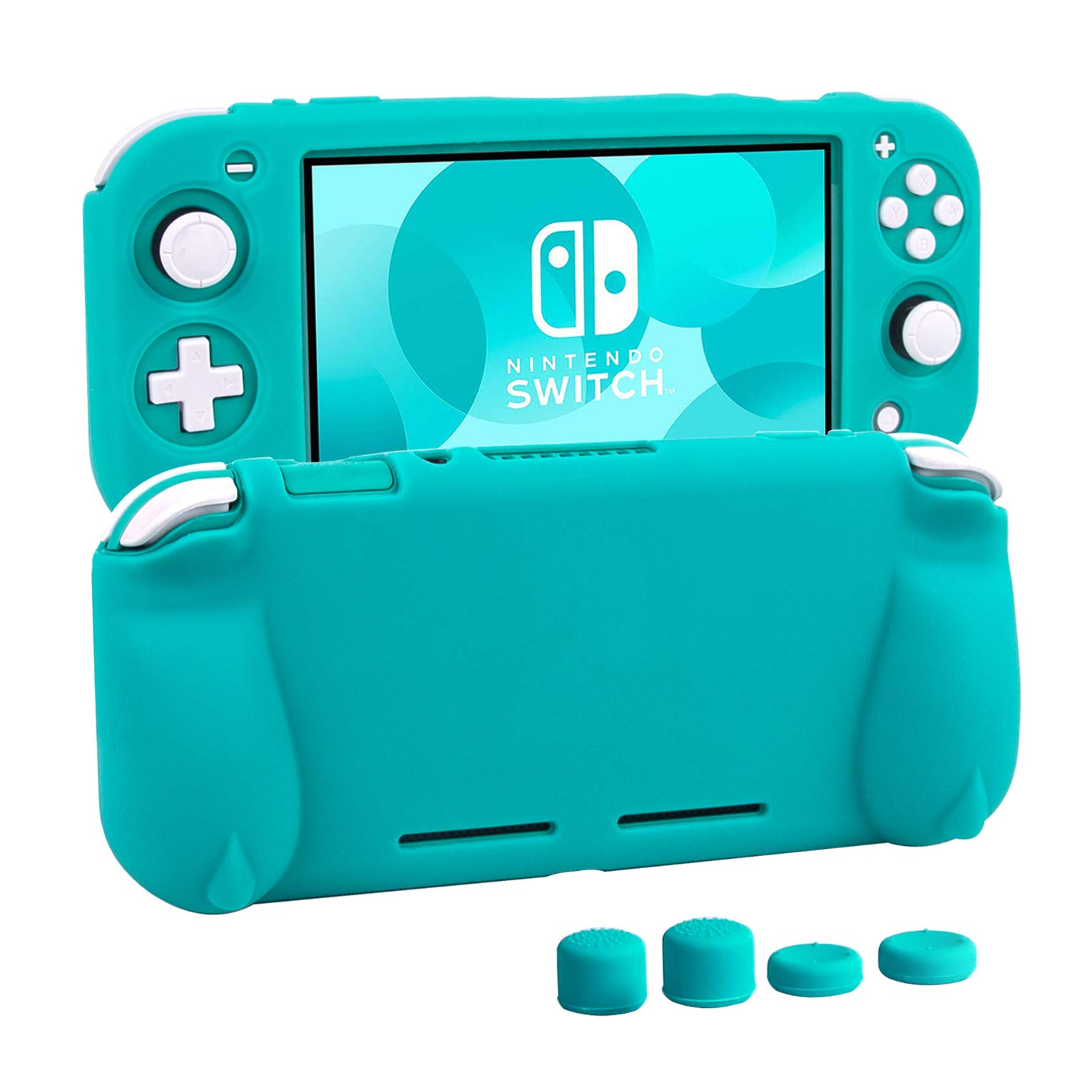 Silicone Protective Case for Nintendo Switch Lite, Soft Grip Case Cover with Comfort Ergonomic Handles for Nintendo Switch Lite 2019 [Self Stand][4 Thumb Stick Caps] (Turquoise) (B07XGFZB87) Amazon Price History, Amazon Price Tracker