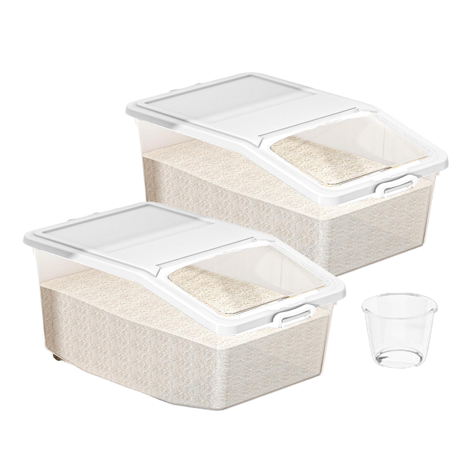Tanque de granos doble embalaje, depósito transparente para escala, Rolemmer Soporte de cuarto de lavado para detergente para jardinería Congelador de semillas seguro Productos fuerte Hardware