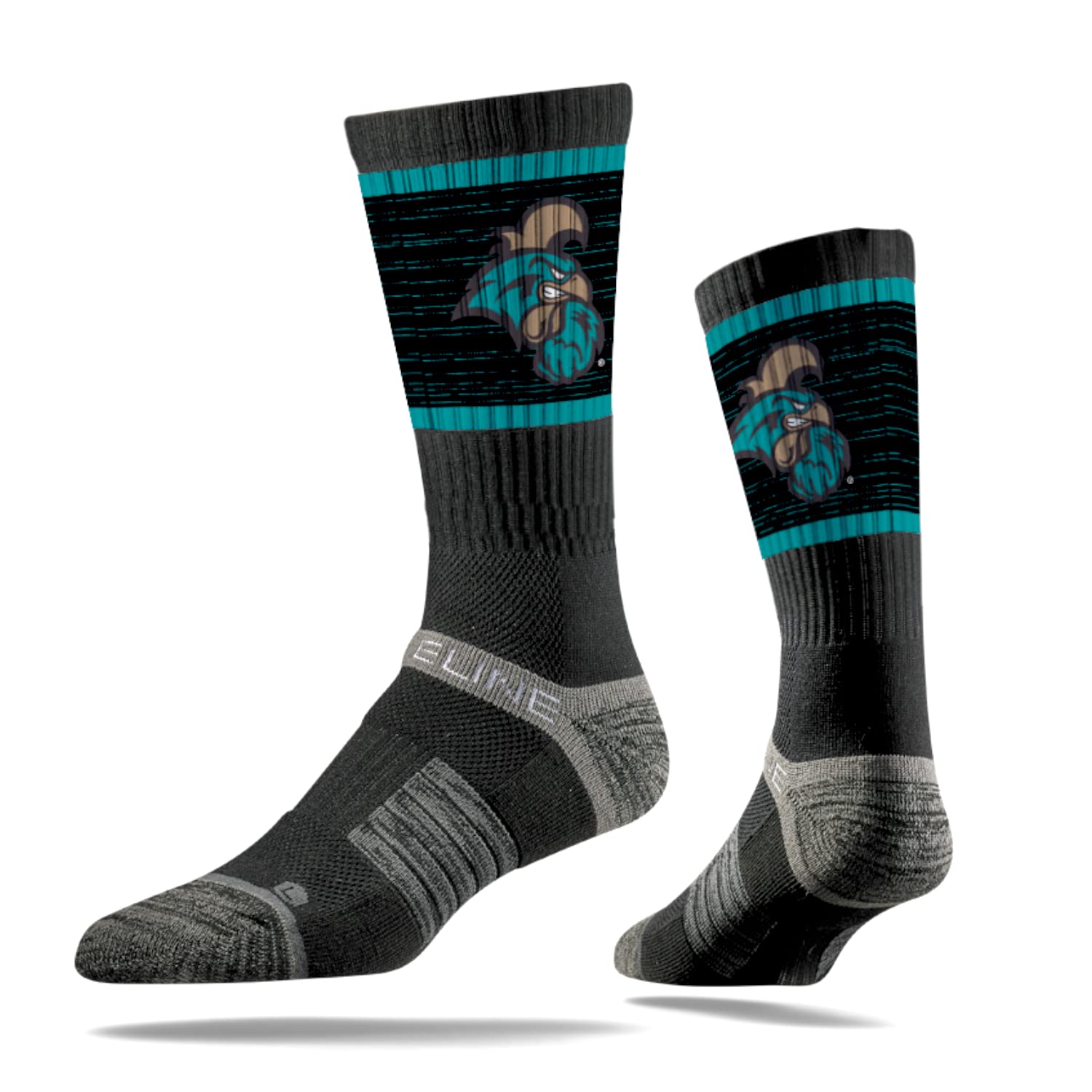 Strideline Coastal Carolina Chanticleers NCAA Licensed Crew Socks - Black