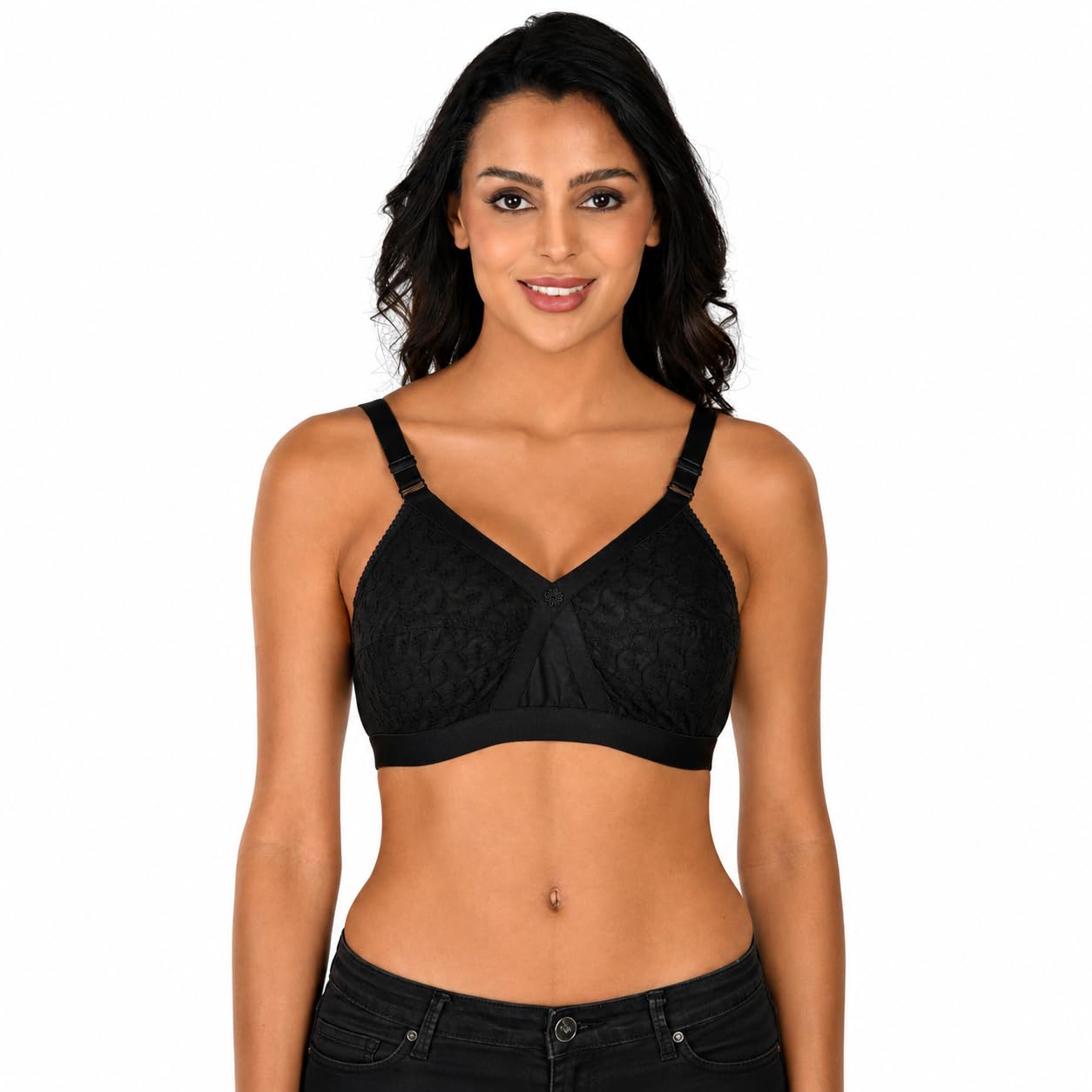 Women's Support Bra, Non Padded, Full Coverage, Wirefree, Cotton Rich-image-38