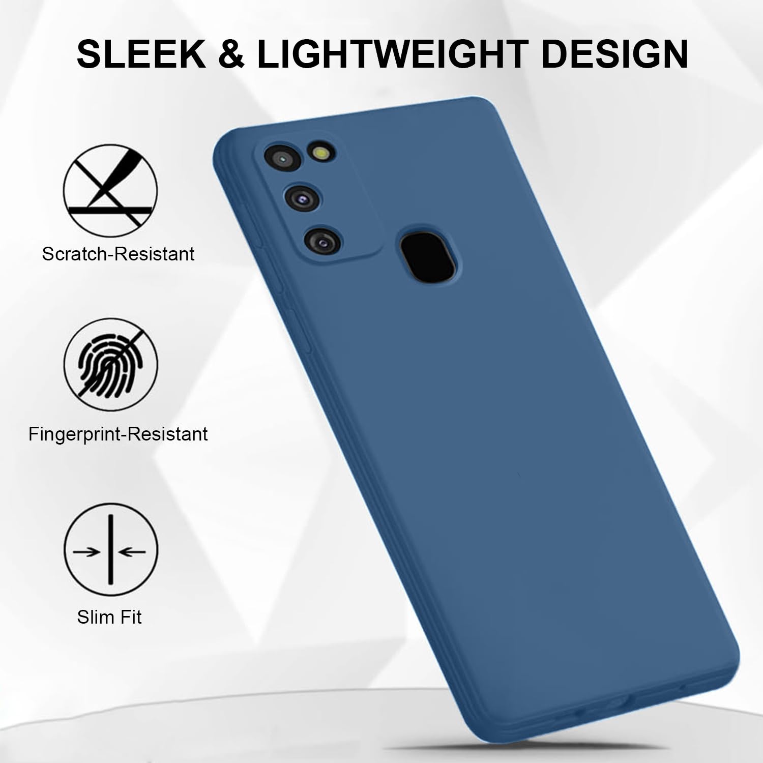 LIRAMARK Silicone Soft Back Cover Case for Samsung Galaxy M21/M30s/M21 2021 Edition (Blue) — Amazon image 3