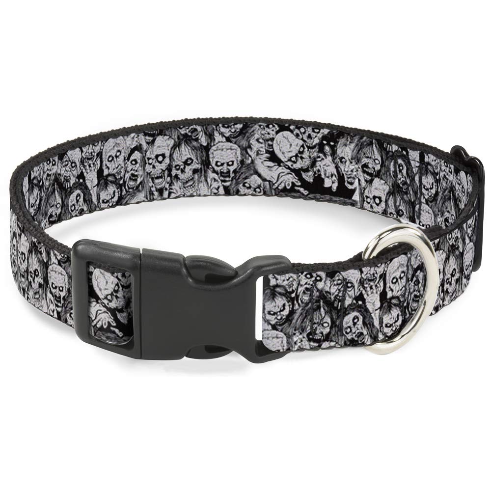 Collar Zombie Calaveras antitirones con clip plastico reforzado para cuello ancho