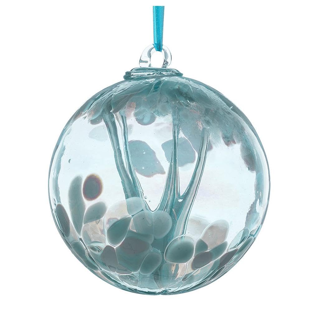 Aspire Art Glass Blue 10Cm Spirit Ball - Pastel