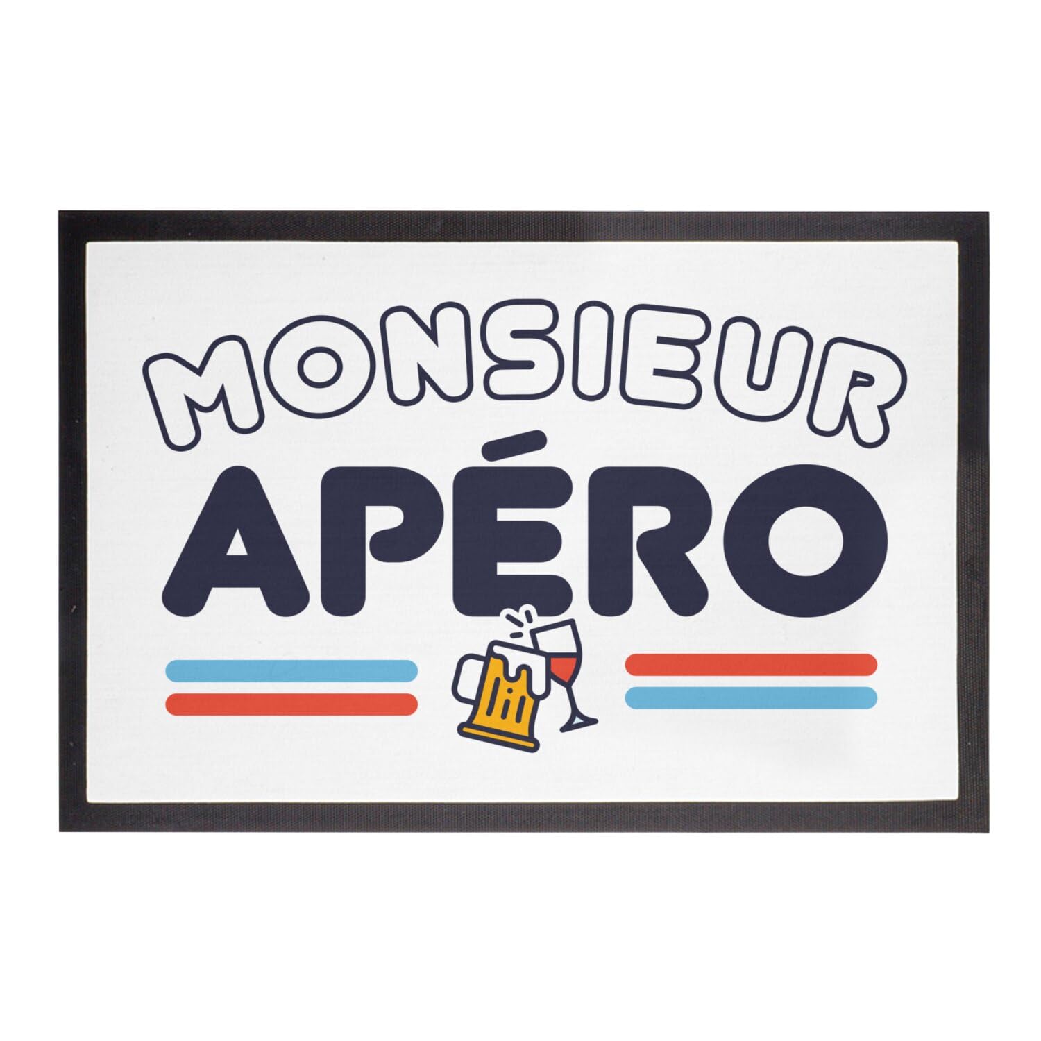 Paillasson Monsieur Apéro pour Sol Propre Entrée Soirée Homme 75x50