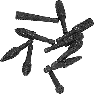 Tgoon Woodworking Grinding Drill, 10Pcs Blackening Treatment Wear Resistant Burr Set High Efficiency with 1/4in Hex Shank for Polishing and Shaping