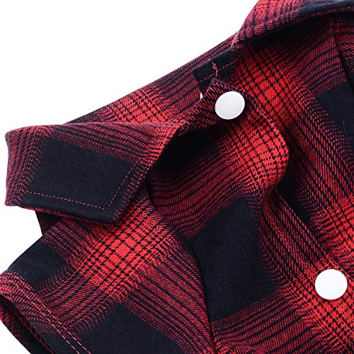 Koneseve Dog Shirt, Pet Plaid Clothes Shirt T-Shirt, Sweater Bottoming Shirt For Small Dog Cat Puppy Grid Adorable Wearing Stylish Cozy Halloween,Christmas Costumes (Red;Xxl) #TOP3
