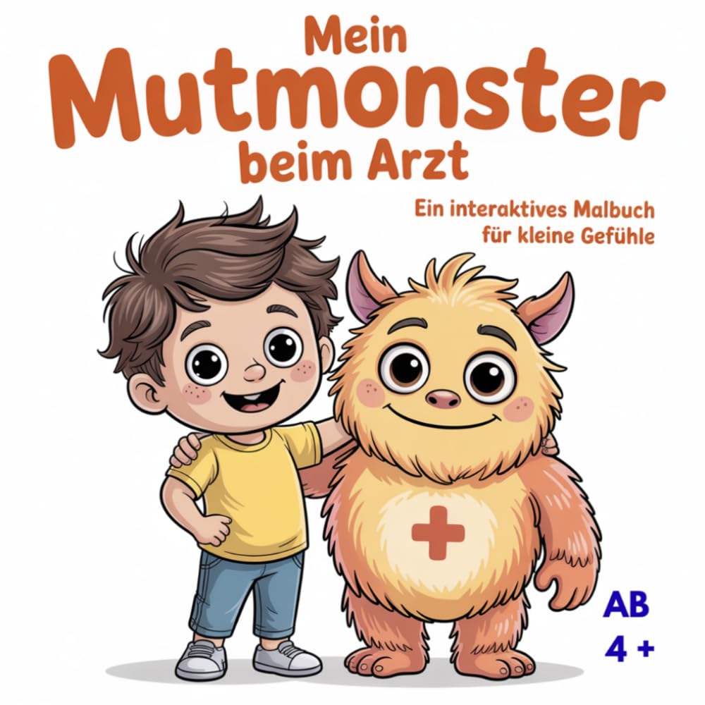 Mein Mutmonster beim Arzt - Ein interaktives Malbuch für kleine Gefühle: Spielerisch Angst vor dem Arzt verlieren – ein Mutmach-Malbuch für Kinder ab 4 Jahren