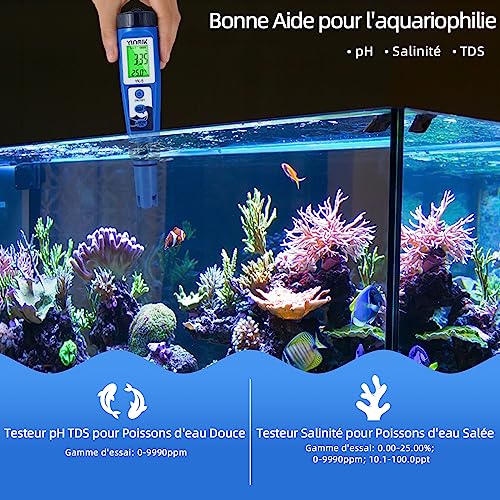 Testeur TDS EC de salinité pour aquarium et eau potable - 5