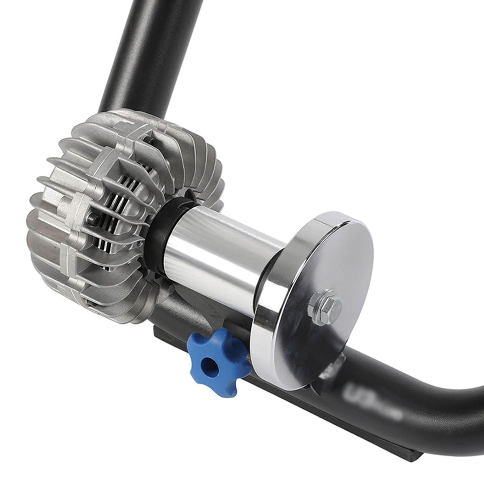 ZXCVBNAS Bike Trainer Stand Indoor Bicycle Exercise Stand Mountain & Road Bike Portable Foldable Cycling Training Stand w/Fluid Flywheel, Quick-Release, Riser Block & Noise Reduction