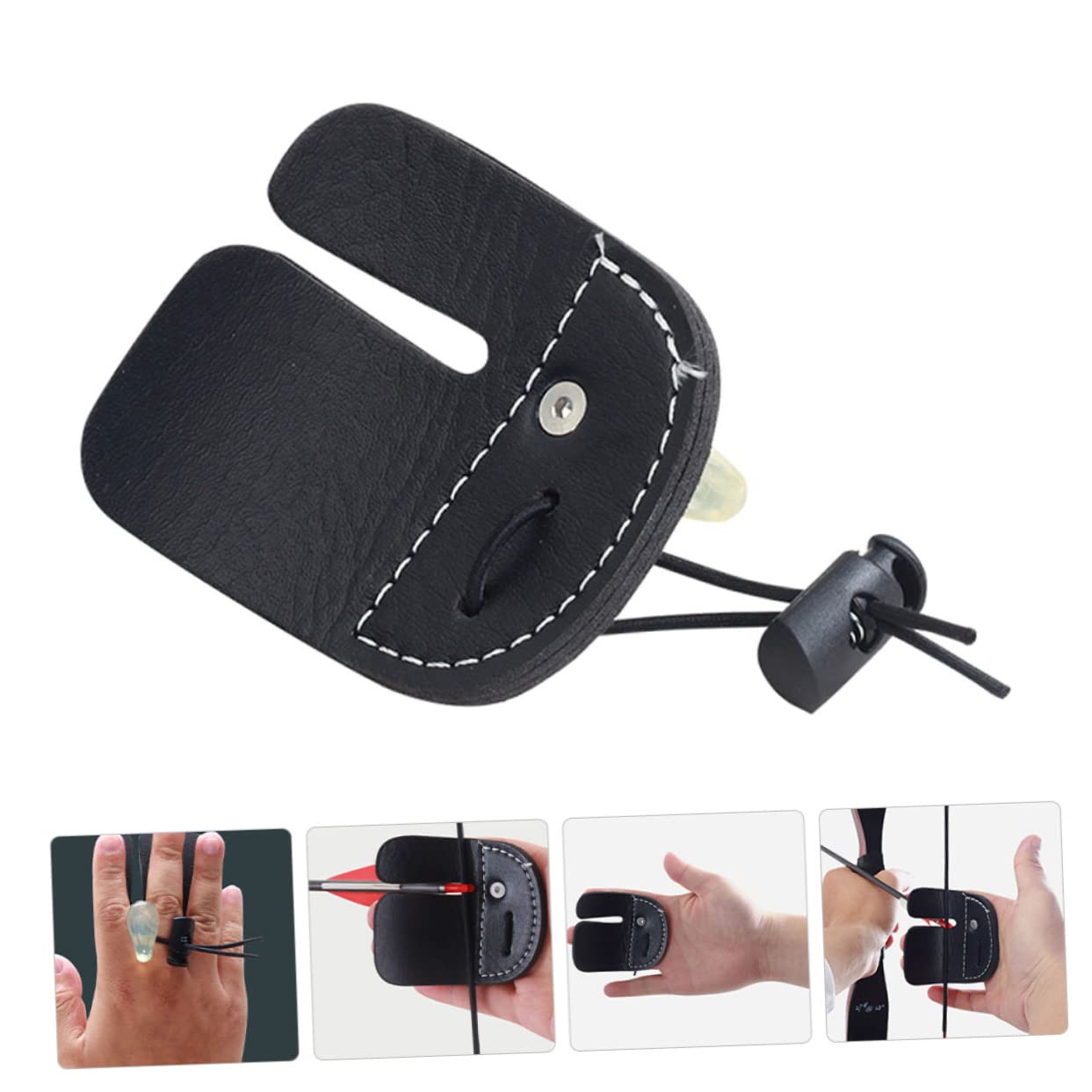 UPKOCH Thumb Guard Finger Tab Protector for Adjustable Finger Guard Moveable Clip and Design for Shooting and Use