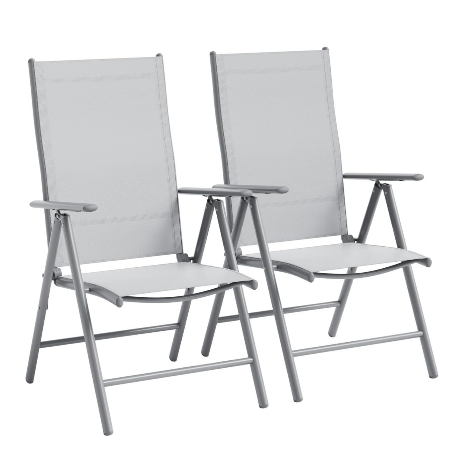 Folding Garden Chairs Set of 2, Portable Garden Folding Chair, All Weather Outdoor Dining Chair, Easy to Carry, Aluminum Textilene Fabric Outdoor Bistro Dining Chairs for Lawn, Balcony, Poolside