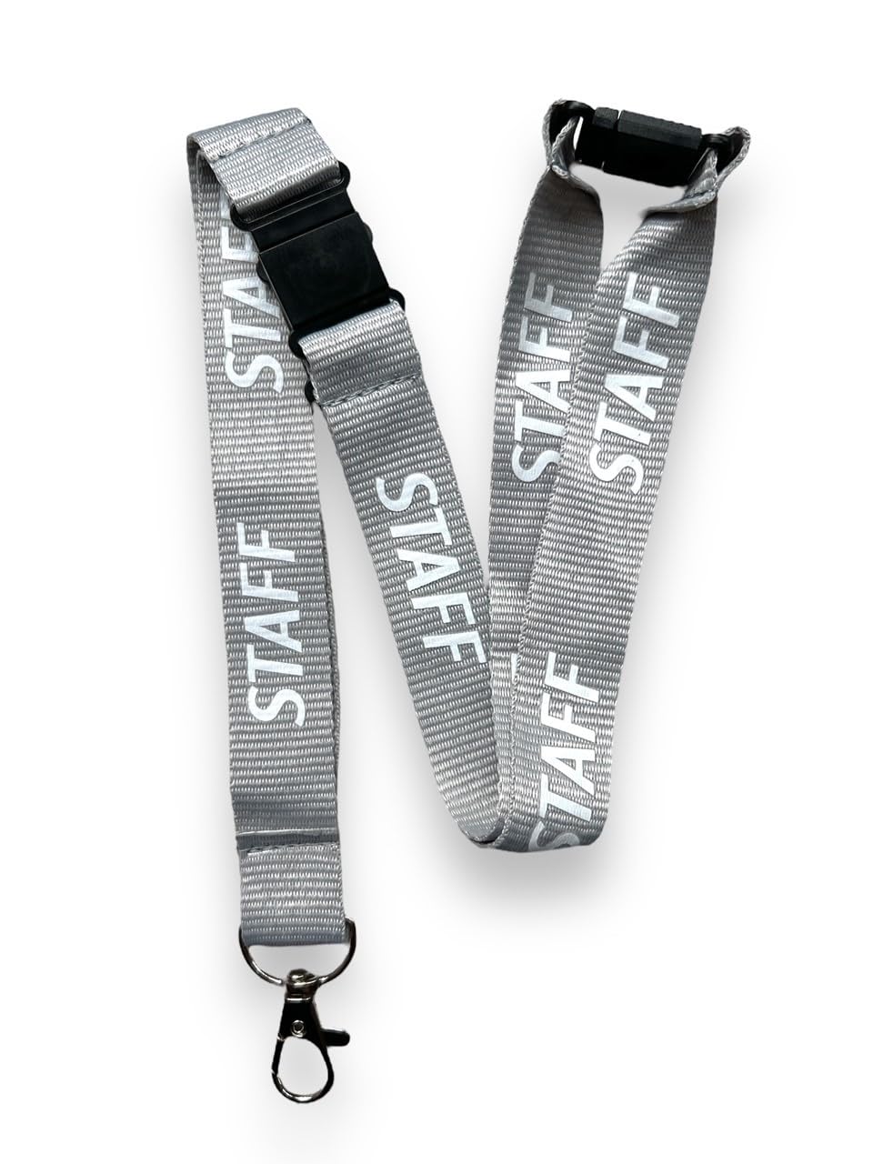 PAC Supplies Global 20mm STAFF Neck Lanyard With 3 Point (Triple) Safety Breakaway (Grey, 2) — image 1
