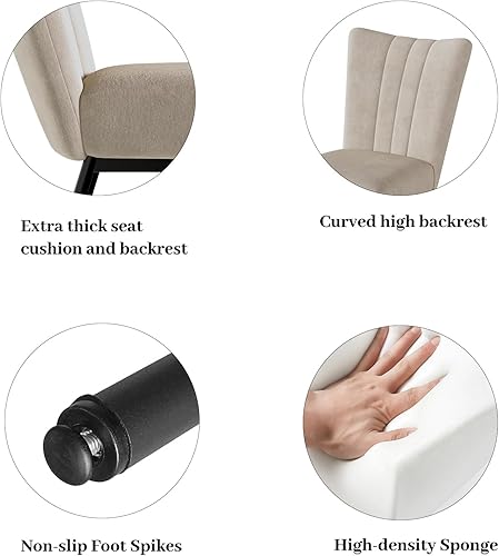 Miniatura 7 de Juego de Mesa de Comedor de 62.9" para 6, Juego de Mesa de Cocina de Tablero MDF con 6 Sillas de Comedor de Tela, Juego de Mesa de Cocina y Comedor