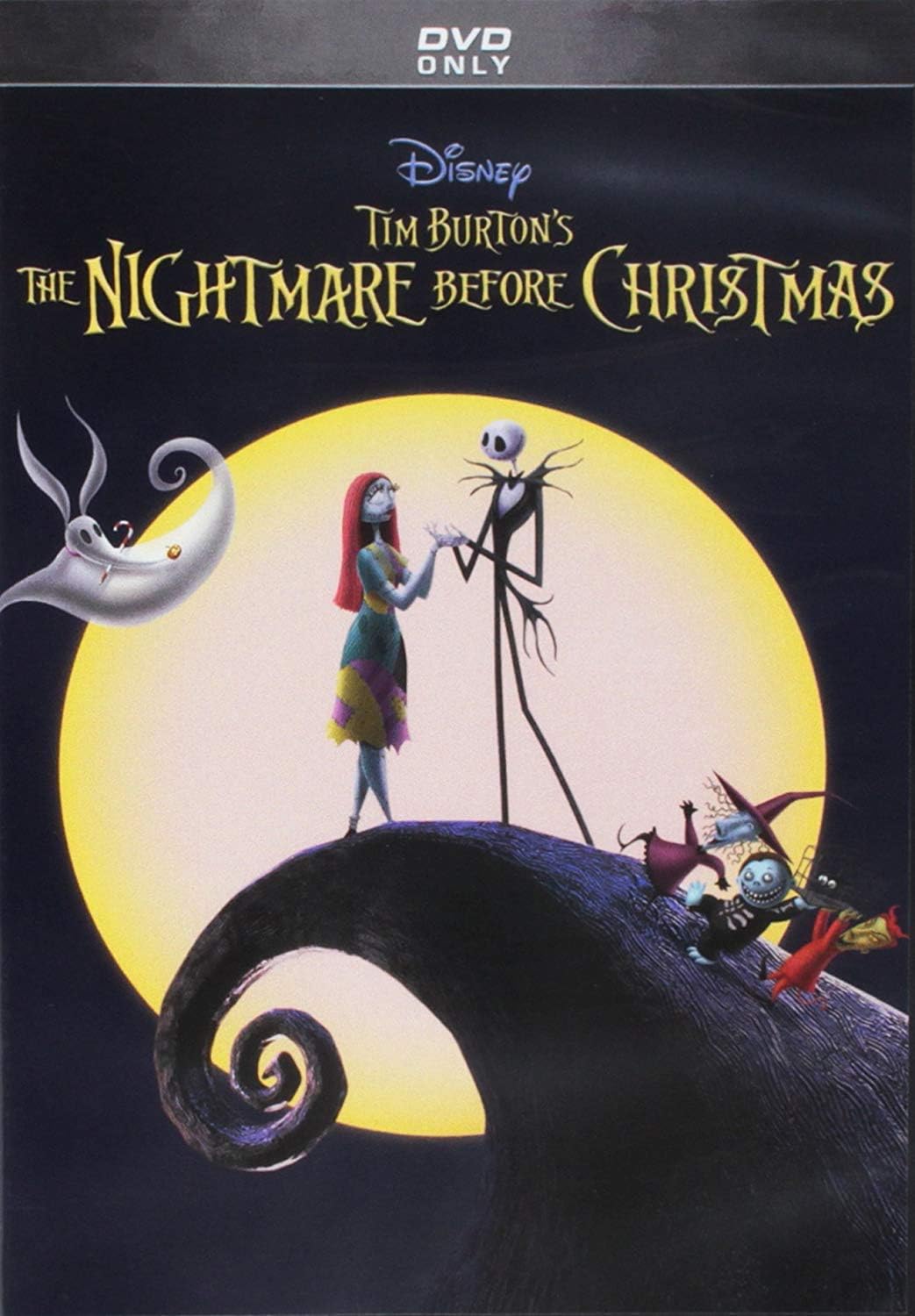 Jack Skellington on the spiral hill under a moonlit sky