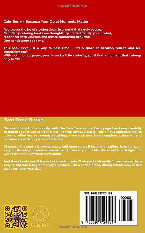 Christmas Luxury Duo – Two Tones Coloring Book: 40 Simple Red Gold Illustrations for Easy Festive Creativity, Pocket-Friendly Pages, Mindfulness for Adults image 3