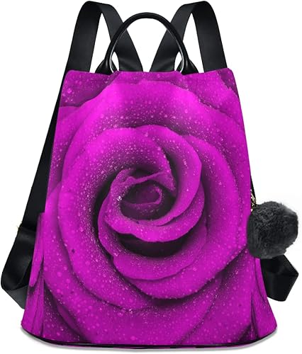 ALAZA Beautiful Rose Water Flower Women Backpack Anti Theft Back Pack Shoulder Fashion Bag Purse