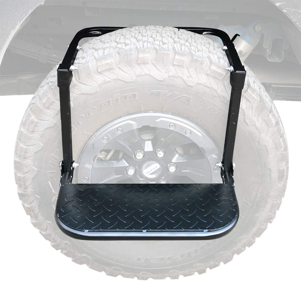 Portable Tire Step for Pickup SUV Tire Mounted Auto Step Over Tire Climber Step fits Max 14.4" Tire, Load Capacity Max 300 Pounds1