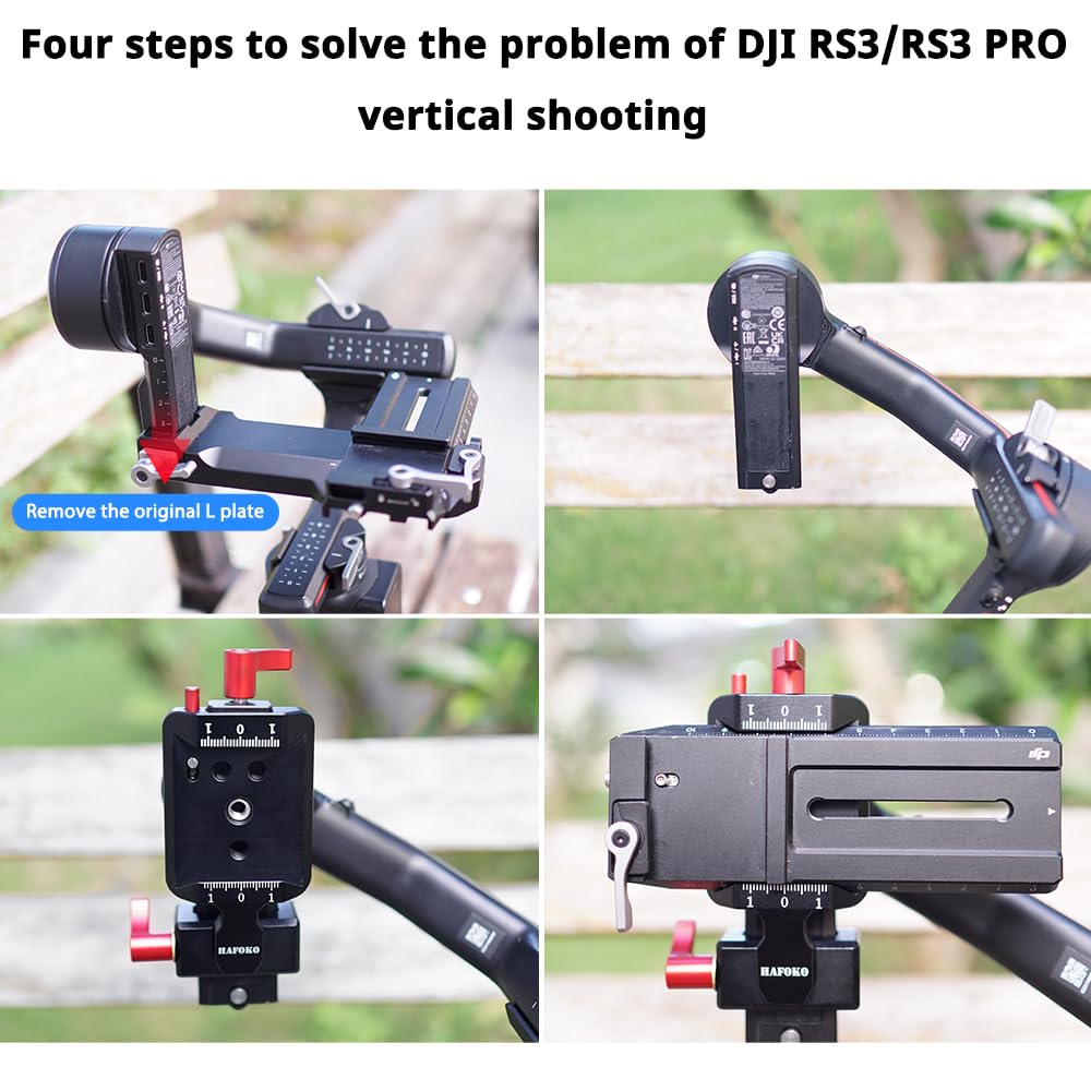 RS3 Verticale Montare,Giunto Gimbal Telecamera Piatto Orizzontale Verticale Soluzione Compatibile per DJI Ronin S3/Ronin S3 PRO per Fotocamera YouTube Tiktok Video Riprese Verticali Estese